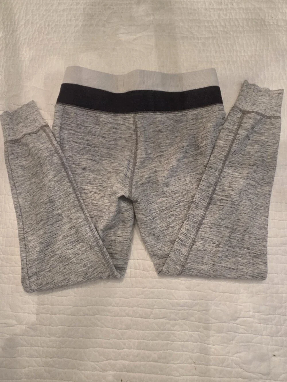 Hollister Girls' Gray Sweatpants with Pink Logo Size Medium